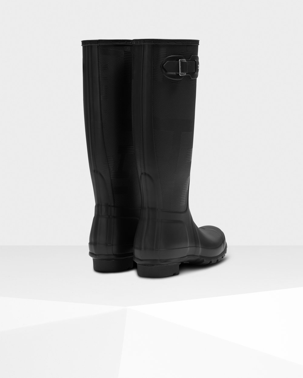 Hunter Original Exploded Logo Texture Tall Rain Boots - Online Womens Black - TIKFJZ826